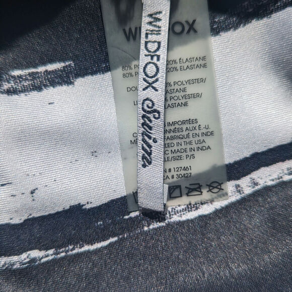 New Wildfox reversible stars and mascara stripes tie side bikini bottom sz small - Picture 8 of 8